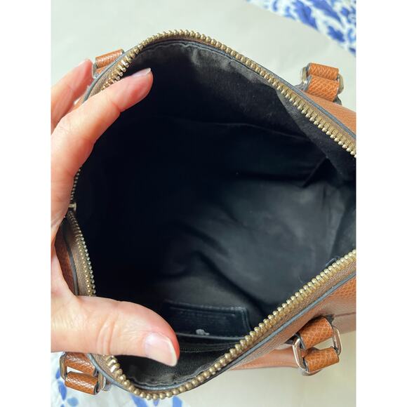 Coach Brown Mini Bag Pebbled Leather Charm - Picture 8 of 12